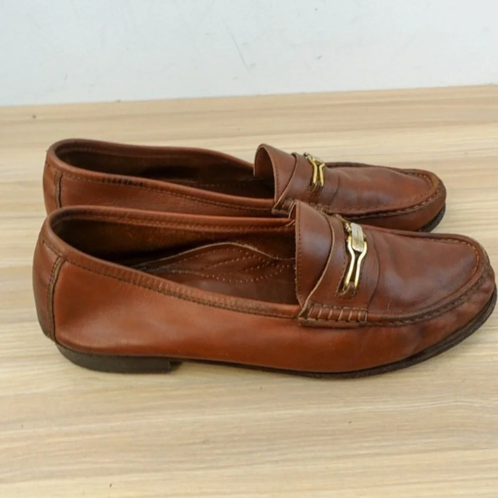 Vintage Salvatore Ferragamo Loafer Men 9 D Bourbon 43 Gancini Bit Mocassin ITALY